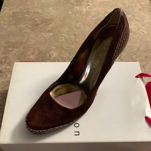 Paris Hilton (Dark burgundy Suede high heels) Size 9